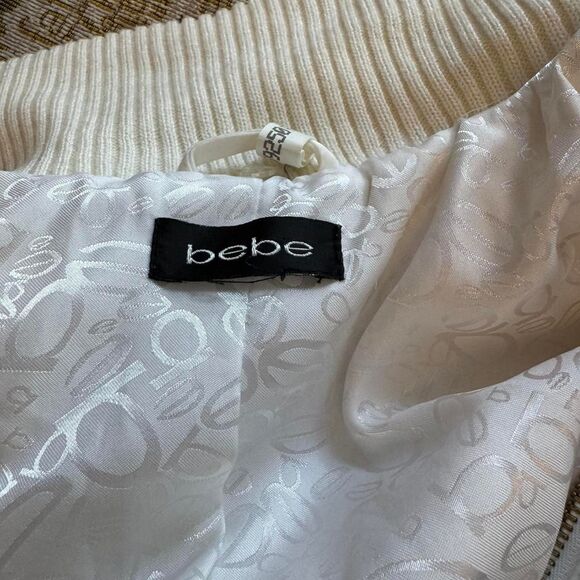 Bebe Vintage Y2K White Satin Puffer Jacket Corset Style - Picture 5 of 6